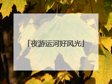 夜游运河好风光