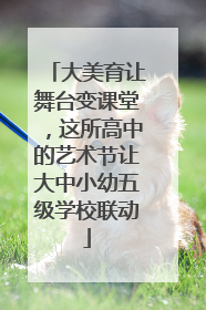 大美育让舞台变课堂，这所高中的艺术节让大中小幼五级学校联动