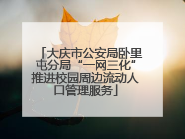 大庆市公安局卧里屯分局“一网三化”推进校园周边流动人口管理服务