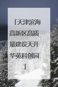 天津滨海高新区高质量建设天开华苑科创园