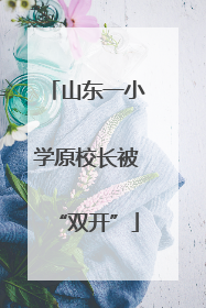 山东一小学原校长被“双开”