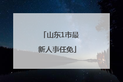 山东1市最新人事任免