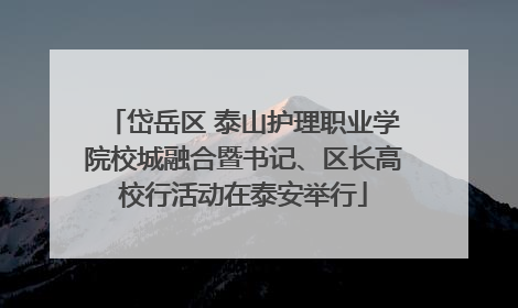 岱岳区 泰山护理职业学院校城融合暨书记、区长高校行活动在泰安举行
