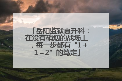 岳阳监狱夏升科：在没有硝烟的战场上，每一步都有“1＋1＝2”的笃定