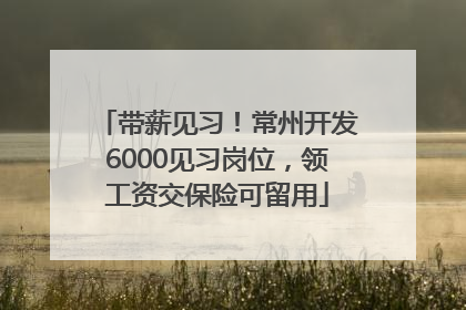 带薪见习！常州开发6000见习岗位，领工资交保险可留用