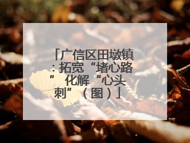 广信区田墩镇：拓宽“堵心路” 化解“心头刺”（图）