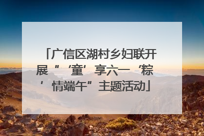 广信区湖村乡妇联开展“‘童’享六一‘粽’情端午”主题活动