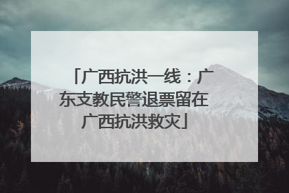 广西抗洪一线：广东支教民警退票留在广西抗洪救灾