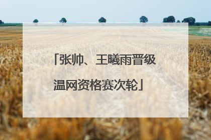 张帅、王曦雨晋级温网资格赛次轮