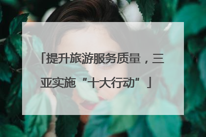 提升旅游服务质量，三亚实施“十大行动”