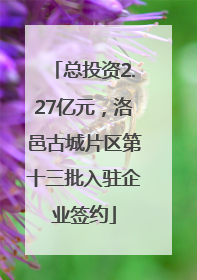 总投资2.27亿元，洛邑古城片区第十三批入驻企业签约