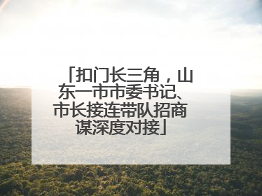 扣门长三角，山东一市市委书记、市长接连带队招商谋深度对接