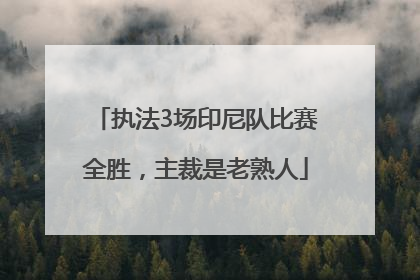 执法3场印尼队比赛全胜，主裁是老熟人
