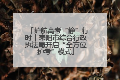 护航高考“静”行时丨耒阳市综合行政执法局开启“全方位护考”模式