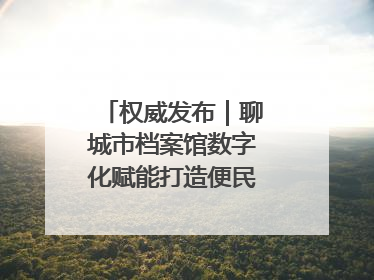 权威发布｜聊城市档案馆数字化赋能打造便民服务新模式