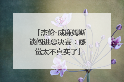 杰伦-威廉姆斯谈闯进总决赛：感觉太不真实了
