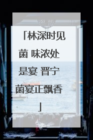 林深时见菌 味浓处是宴 晋宁菌宴正飘香