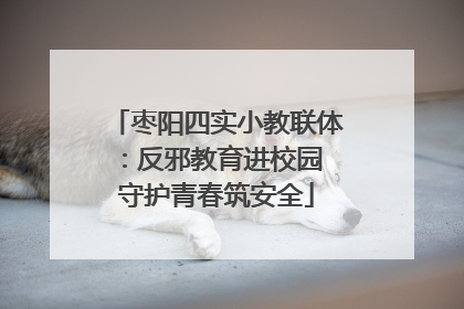 枣阳四实小教联体：反邪教育进校园 守护青春筑安全
