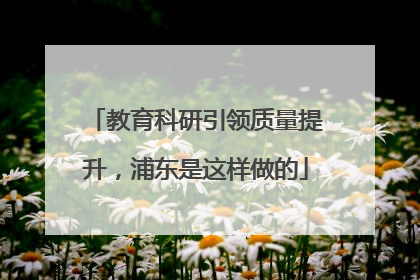 教育科研引领质量提升，浦东是这样做的