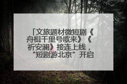 文旅题材微短剧《舟楫千里号歌来》《祈安澜》接连上线，“短剧游北京”开启大运河文化之旅