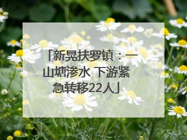 新晃扶罗镇：一山塘渗水 下游紧急转移22人