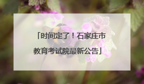 时间定了！石家庄市教育考试院最新公告