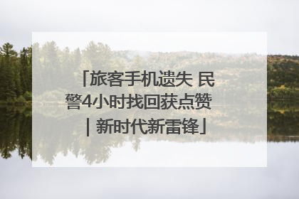 旅客手机遗失 民警4小时找回获点赞｜新时代新雷锋