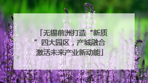 无锡前洲打造“新质”四大园区，产城融合激活未来产业新动能