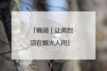 晚潮｜让英烈活在烟火人间