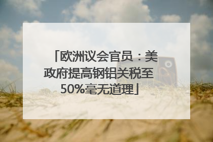 欧洲议会官员：美政府提高钢铝关税至50%毫无道理