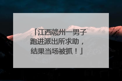 江西赣州一男子跑进派出所求助，结果当场被抓！