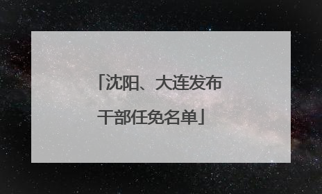 沈阳、大连发布干部任免名单