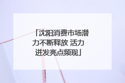 沈阳消费市场潜力不断释放 活力迸发亮点频现
