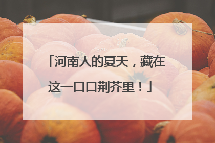 河南人的夏天，藏在这一口口荆芥里！