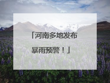 河南多地发布暴雨预警！