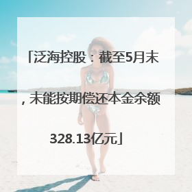 泛海控股：截至5月末，未能按期偿还本金余额328.13亿元