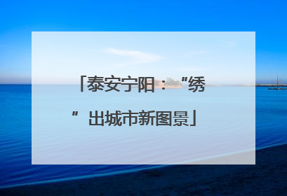 泰安宁阳：“绣”出城市新图景