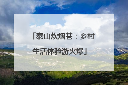 泰山炊烟巷：乡村生活体验游火爆