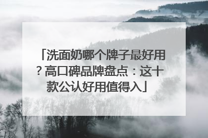 洗面奶哪个牌子最好用？高口碑品牌盘点：这十款公认好用值得入