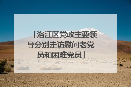 洛江区党政主要领导分别走访慰问老党员和困难党员