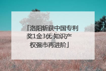 洛阳斩获中国专利奖1金3优 知识产权强市再进阶