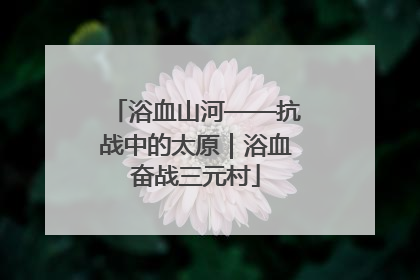浴血山河——抗战中的太原｜浴血奋战三元村