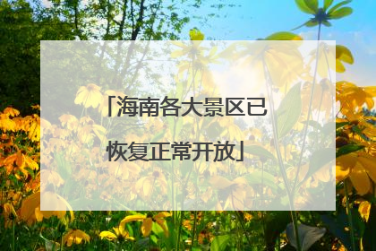 海南各大景区已恢复正常开放