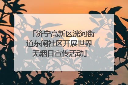 济宁高新区洸河街道东闸社区开展世界无烟日宣传活动