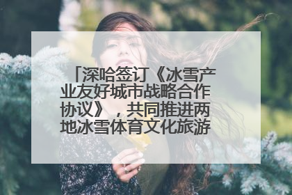 深哈签订《冰雪产业友好城市战略合作协议》，共同推进两地冰雪体育文化旅游高质量发展
