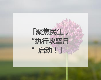 聚焦民生，“执行攻坚月”启动！