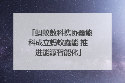 蚂蚁数科携协鑫能科成立蚂蚁鑫能 推进能源智能化