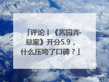 评论丨《酱园弄·悬案》开分5.9，什么压垮了口碑？