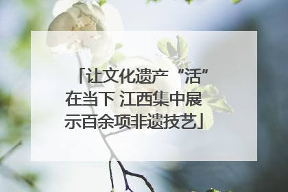 让文化遗产“活”在当下 江西集中展示百余项非遗技艺