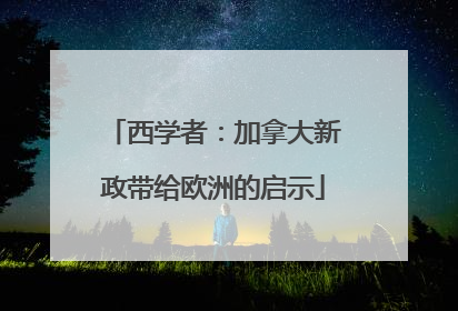 西学者：加拿大新政带给欧洲的启示